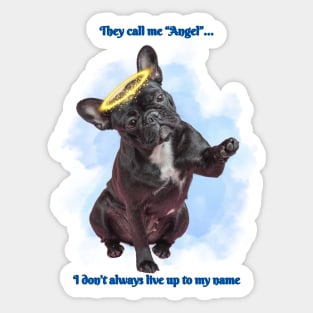 Sassy French Bulldog - They Call me an Angel Sticker